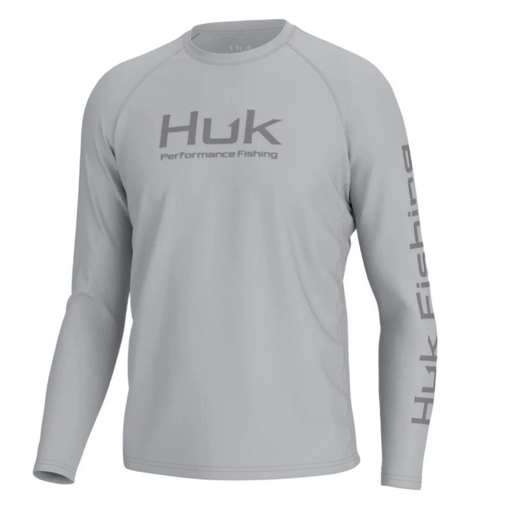 NWT HUK Performance Fishing Men’s Vented UPF 30+ Gray Long Sleeve Shirt~XXL~$45